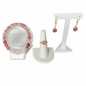 Misty Rose Jade Jewelry Set